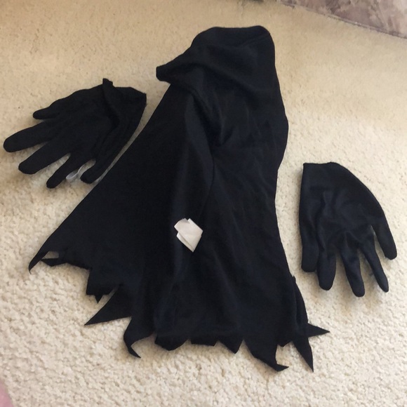 Grim Reaper hooded skeleton mask and skeleton hands costume - Picture 15 of 16